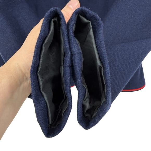 Vintage Navy Red Glen Aire Wool Feel Blazer Sz 9/10 Preppy Y2K 90s Old Money - Picture 5 of 15